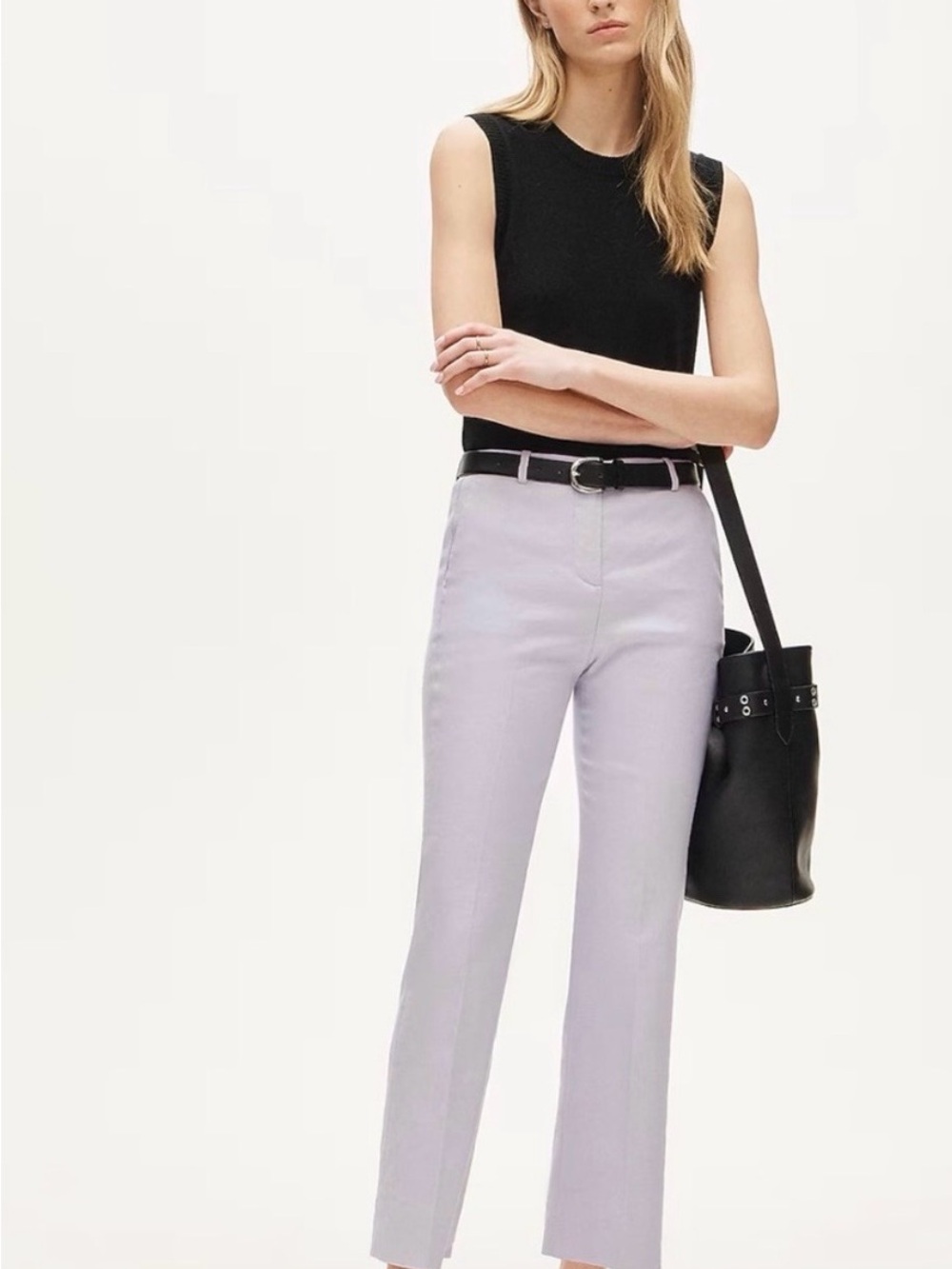 J. Crew Kaya Pant in Strech linen blend. Lavender Blush